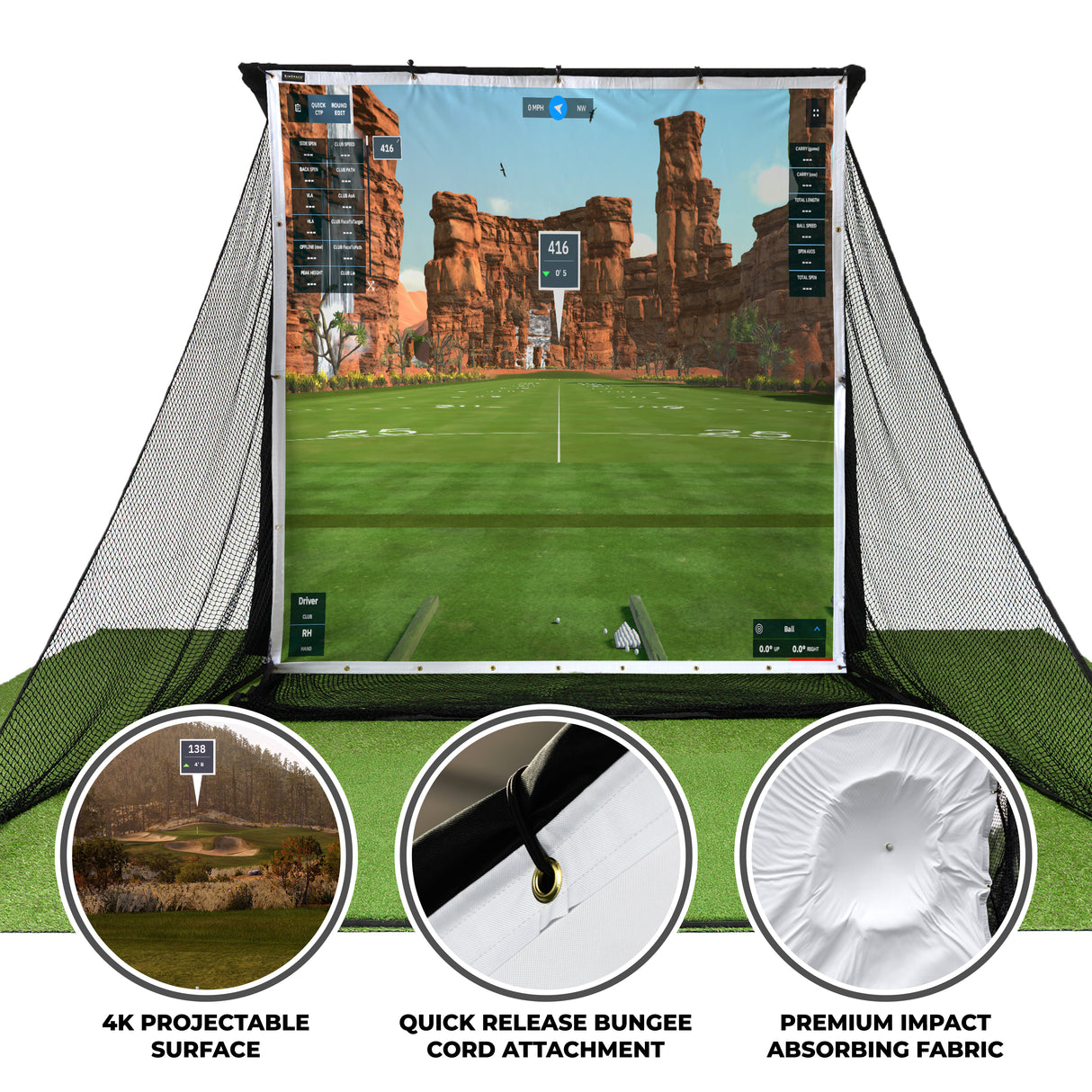 Filet de golf de luxe pour la maison SIMSPACE GOLF - Toile