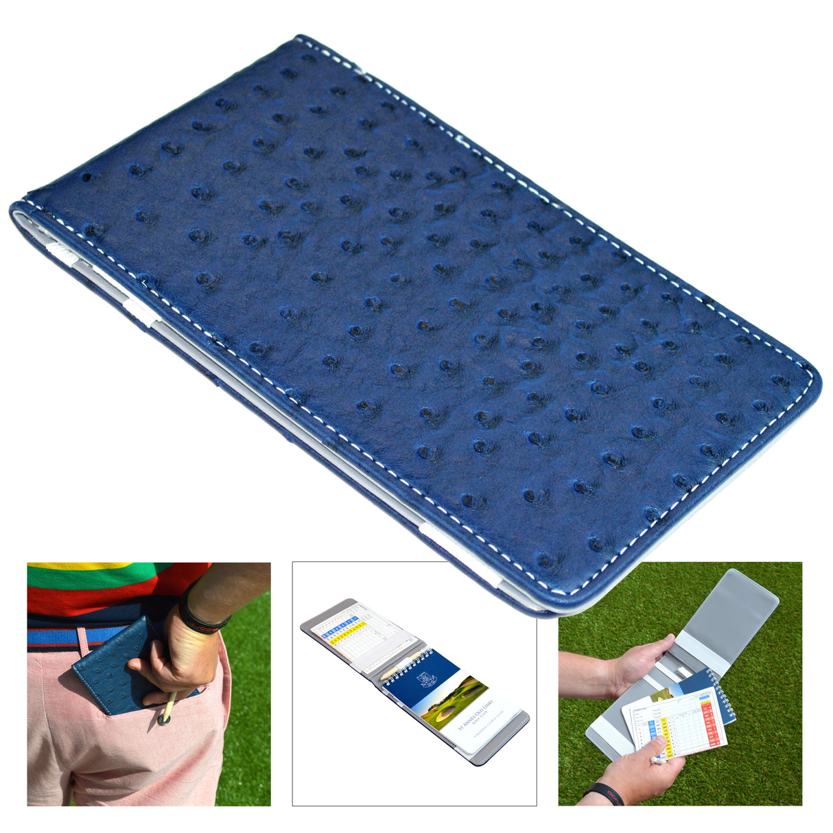 Porte-cartes de score SIMSPACE aspect cuir d'autruche