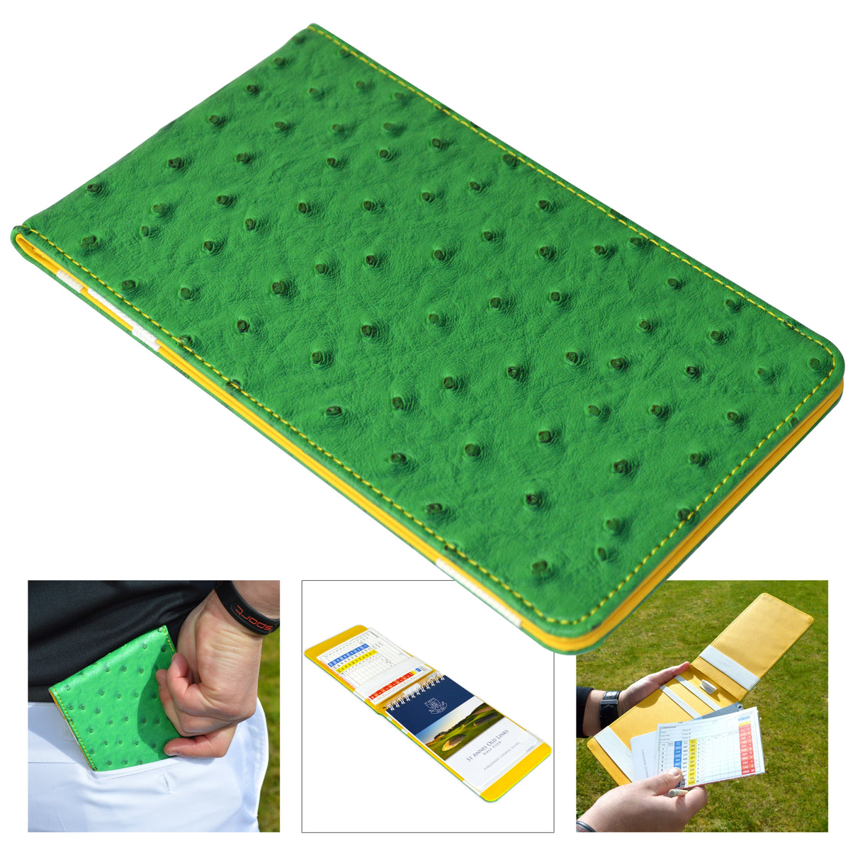 Porte-cartes de score SIMSPACE aspect cuir d'autruche