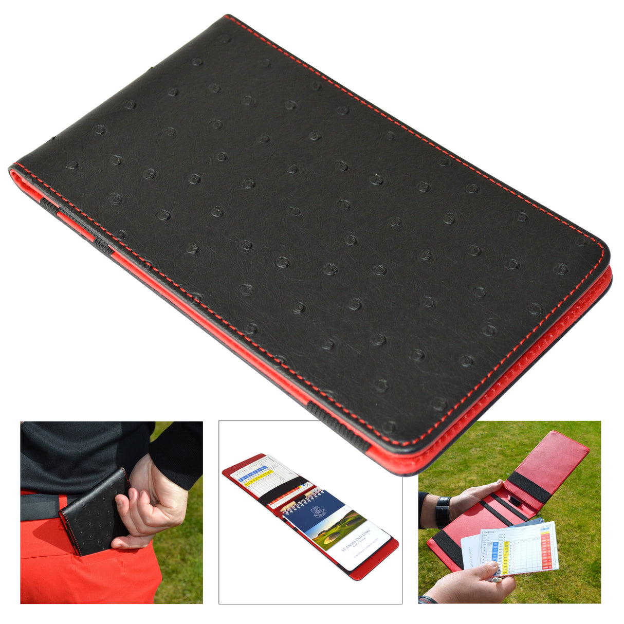 Porte-cartes de score SIMSPACE aspect cuir d'autruche