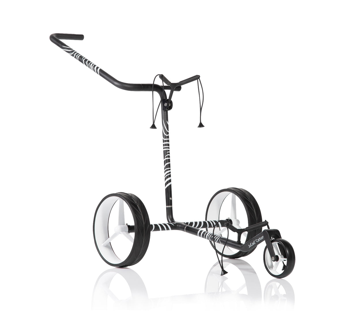 JuCad Golf Trolley Carbon Zebra 3-wheels - matt lacquered in 3-component design