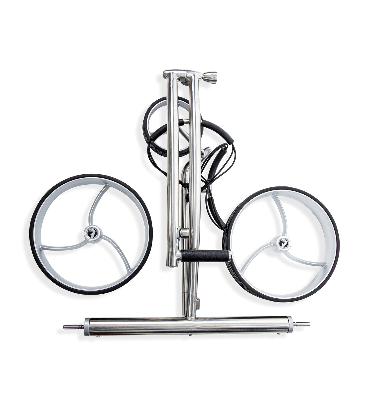 Chariot électrique déambulateur Trendgolf modèle 2025 en acier inoxydable poli