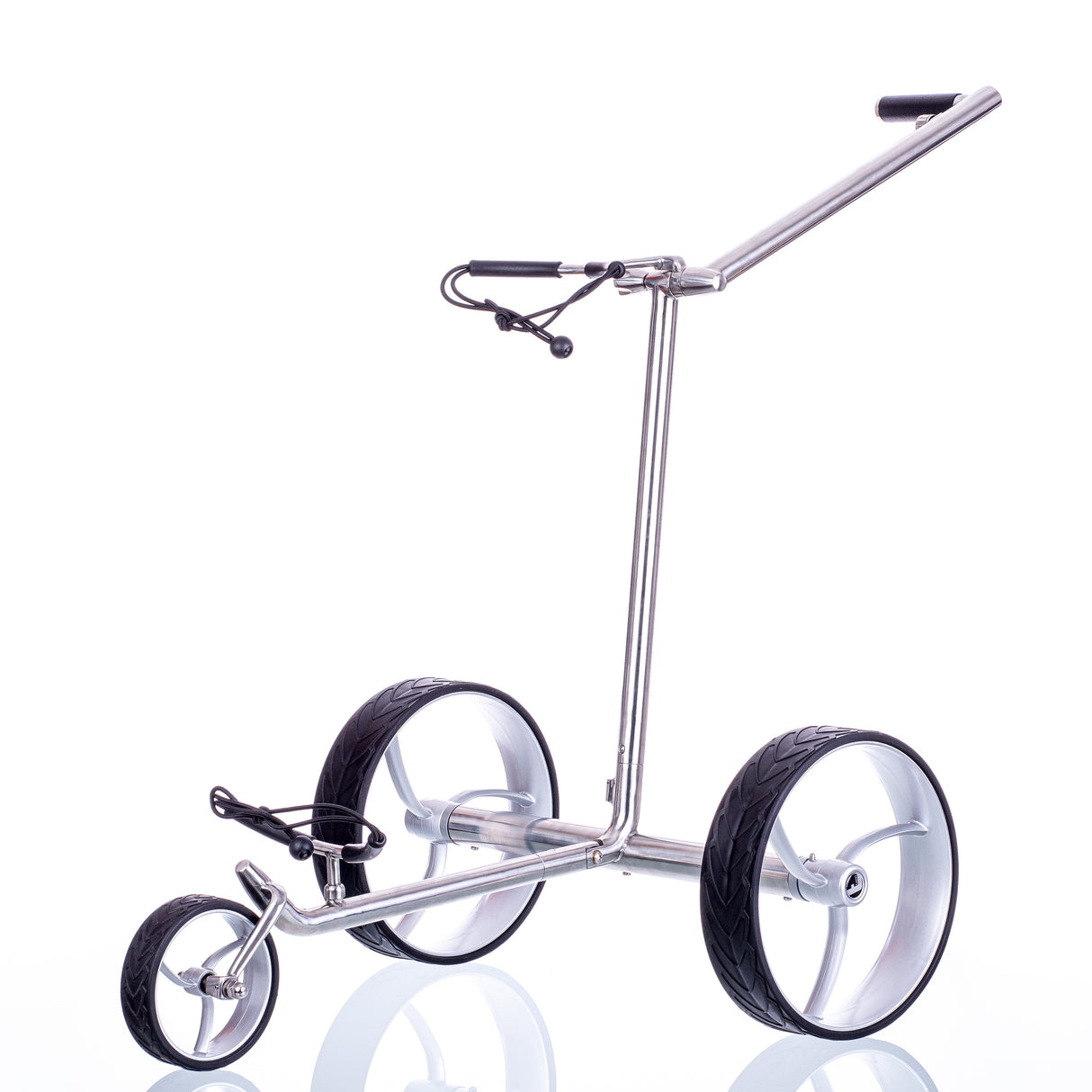 Chariot électrique Trendgolf déambulateur modèle S 2025 en acier inoxydable poli