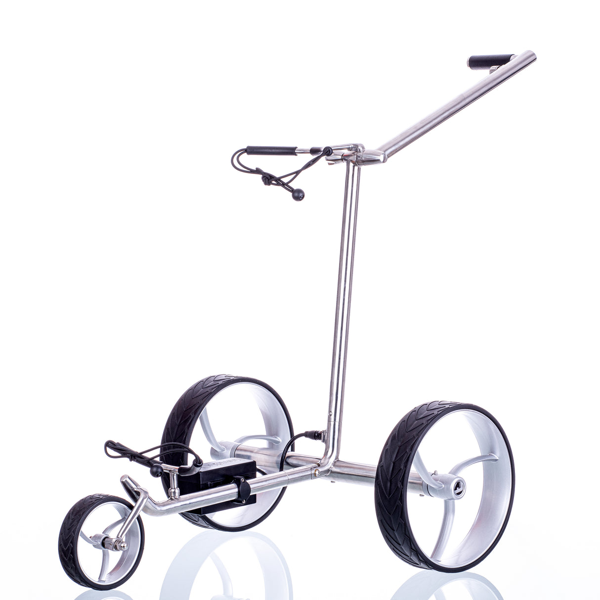 Chariot électrique Trendgolf déambulateur modèle S 2025 en acier inoxydable poli