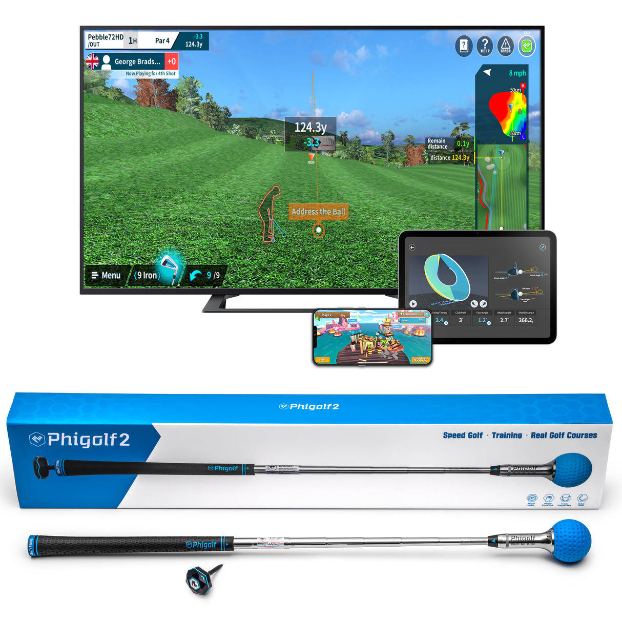 Simulateur de golf intelligent PHIGOLF 2 : Entraîneur et analyseur de swing