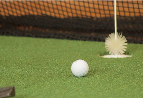 NET RETURN golf hole and flag