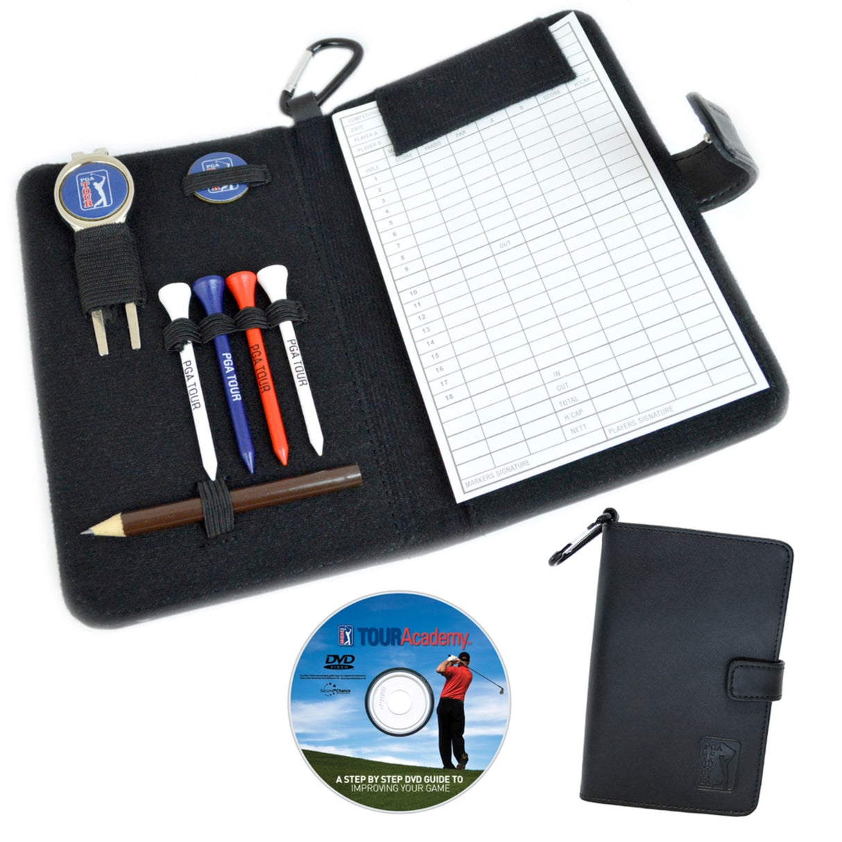 Porte-cartes de score en cuir véritable PGA TOUR