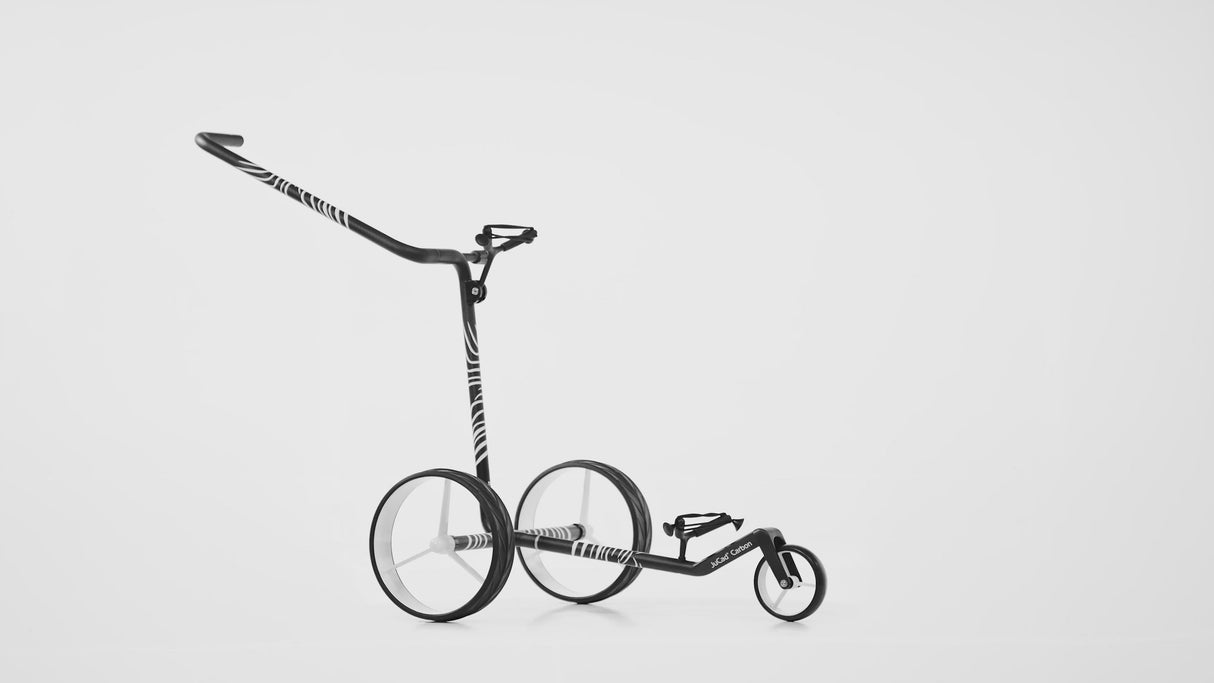JuCad Golftrolley Carbon Zebra 3-rädrig - Matt lackiert im 3-K Design