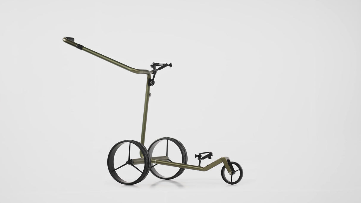 JuCad Elektro-Golftrolley Carbon Travel Verde Black 2.0 - Avantgardist im Nature-Black Look