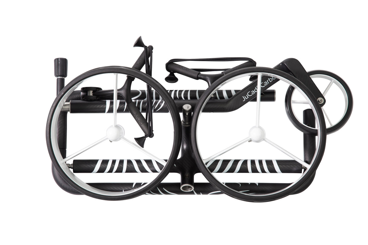 JuCad Golf Trolley Carbon Zebra 3 roues - laqué mat au design à 3 composants