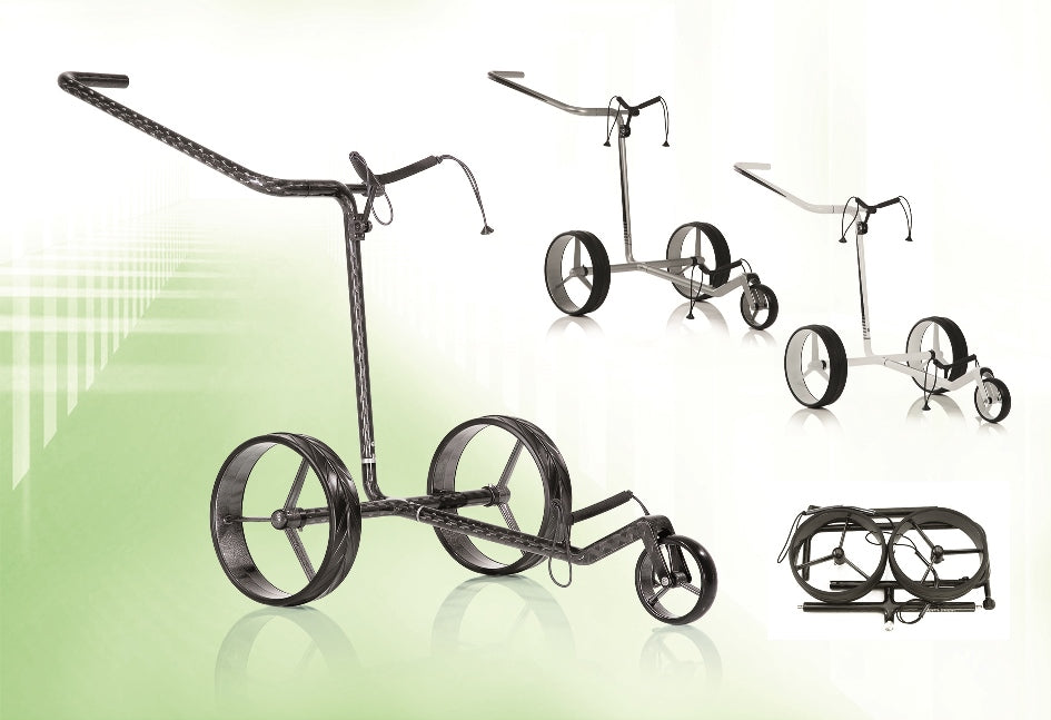 JuCad Golftrolley Carbon Shine 2 roues - l'élégant noir brillant léger