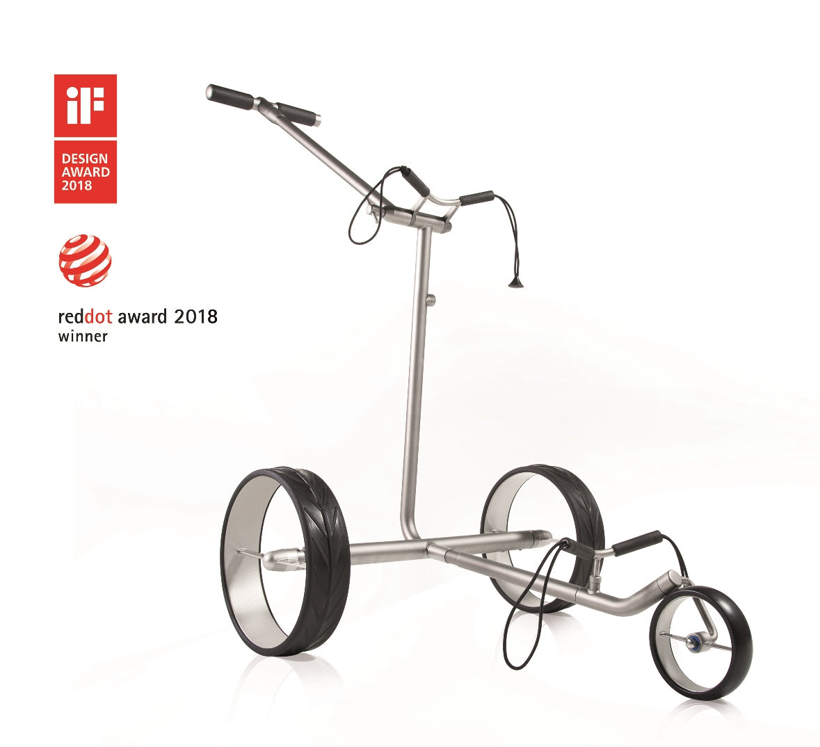 Chariot de golf électrique JuCad Ghost Titan 2.0 - le Titan pliable avec prise en main confortable