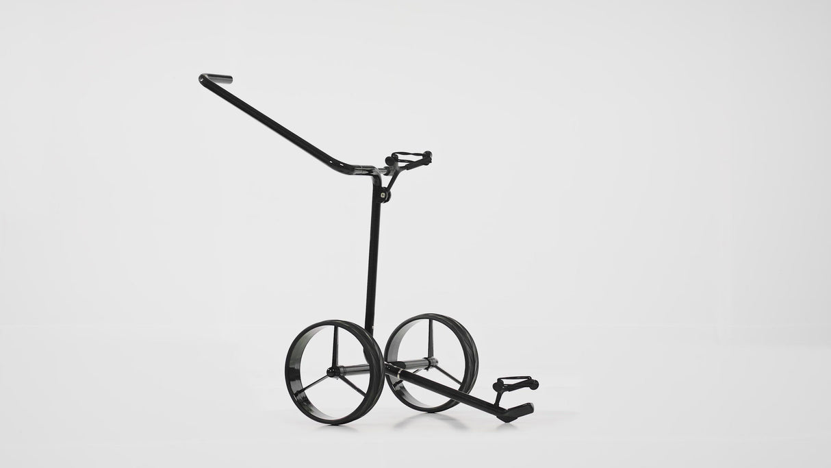 JuCad Golftrolley Carbon Shine 2-wheels - the stylish lightweight shiny black